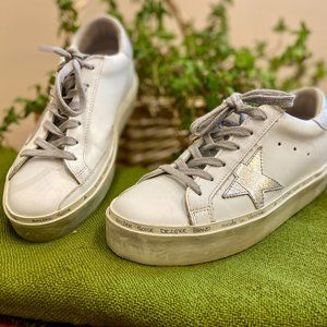 Women's Golden Goose Hi-Star Sneakers (Silver)